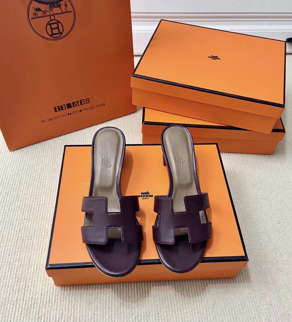 에르메스 올수공 오아시스 슬리퍼 샌들 스위프트 41